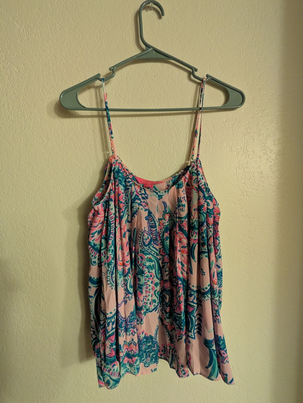 Lilly Pulitzer Pink & Teal Paisley Spaghetti Strap Chemise